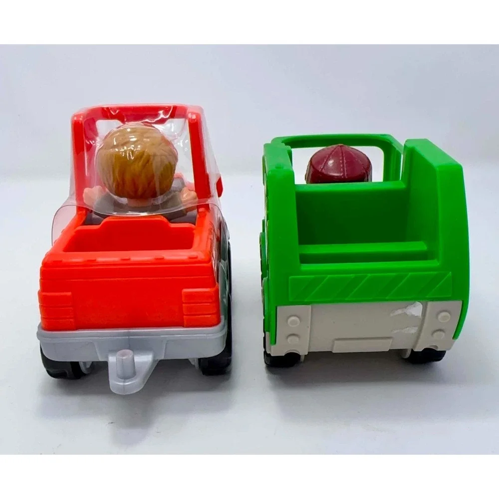 Fisher Price Little People Pickup & Recycling Garbage Truck Lot w/ Figures LP